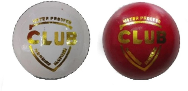 HTM Club 2 PIECE/PART Leather Ball for Daily Matches and Casual Play Cricket Leather Ball(Standard, Pack of 1, White)