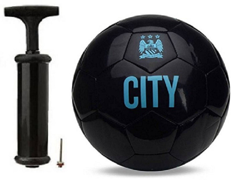Fitdex City BlackWith Inflating Air pump Football - Size: 5(Standard, Pack of 1)