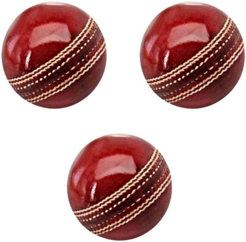 coscocricket 4 Piece Leather Ball 25-30 Over Cricket Leather Ball(Standard, Pack of 1, Red)