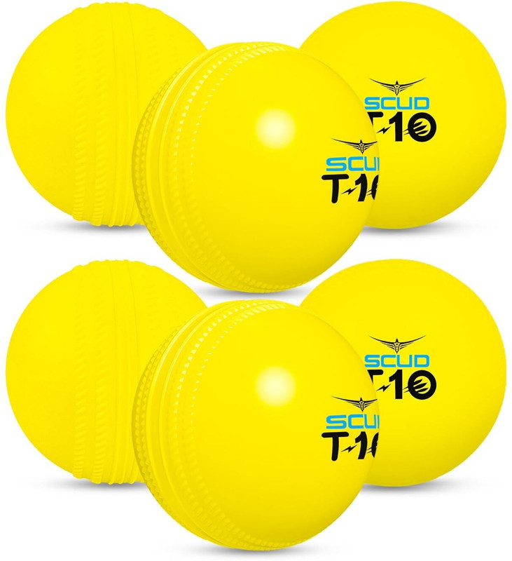 scud T-10 PVC Wind Ball for Practice | Indoor & Outdoor Soft Training. Lightweight Cricket Synthetic Ball(Standard, Pack of 6)