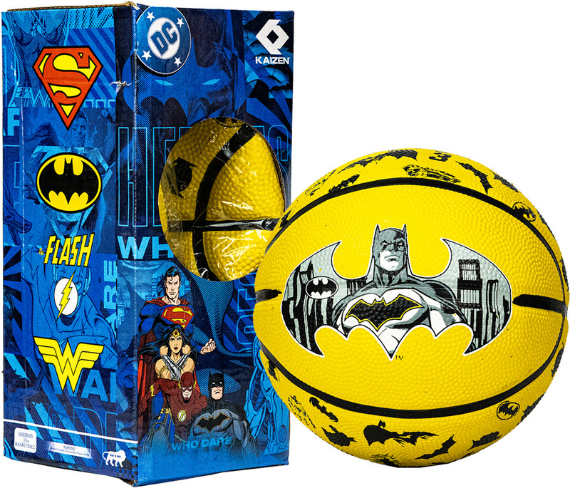 KAIZEN Batman Printed Kids Basketball Basketball - Size: 3(Kids, Pack of 1, Yellow)
