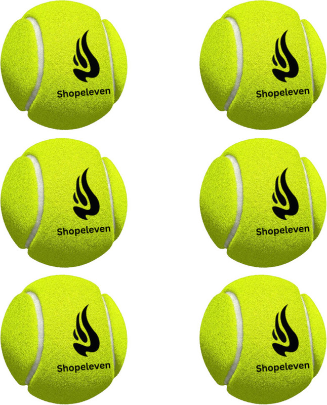 Shopeleven Cricket Tennis Ball, Made of Rubber for Cricket Training, Tennis Training, Tennis Ball(Standard, Pack of 6)