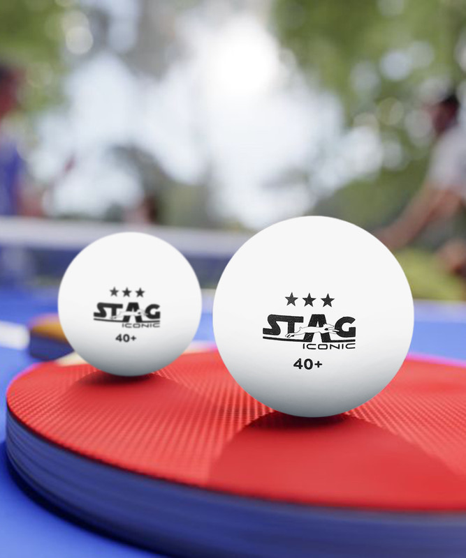 Stag iconic High Performance 3 Star Supreme | Advanced 40+mm Table Tennis Ball(Standard, Pack of 6, White)