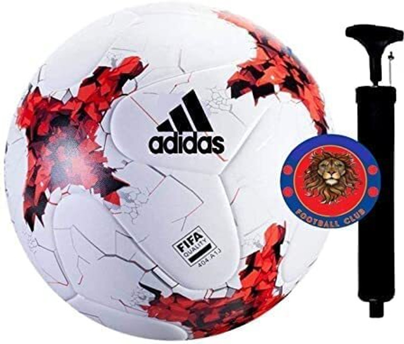 Russia Hand Stich Football Size-05 with Pump | RED & White-1, 5 Football - Size: 5(Standard, Pack of 1)