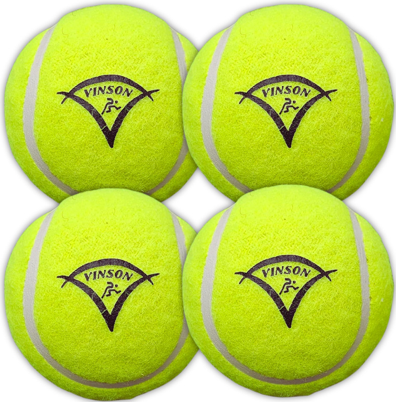 Vinsonsports VINSON Yellow Cricket Tennis Balls 85gm High Bounce Pack of 4 for All Matches Cricket Training Ball(Standard, Pack of 4, Green)