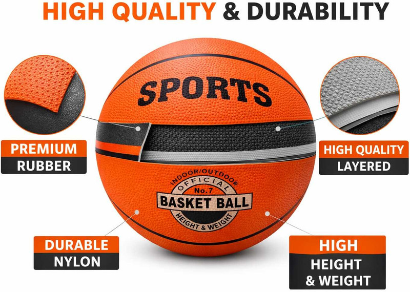shyam enterprises Pro ball Grip Basketball Size 7 Basketball - Size: 7(Kids, Pack of 1, Orange)