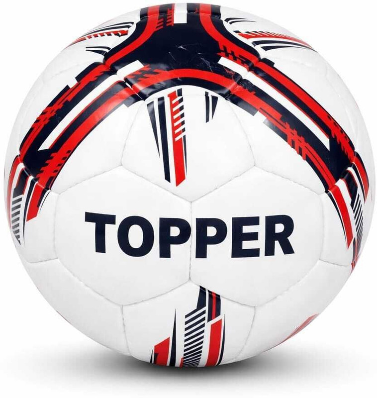 NLW Topper Premium PU Size 5 Football Football - Size: 5(Standard, Pack of 1, White, Red)
