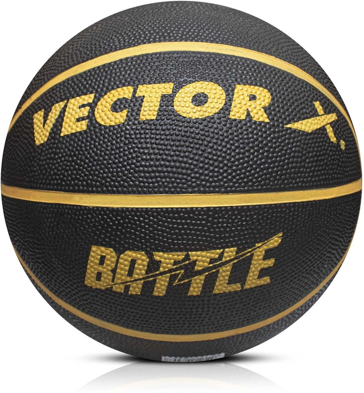 CR SPORT New-Battle Basketball - Size: 7(Standard, Pack of 1, Black, Gold)
