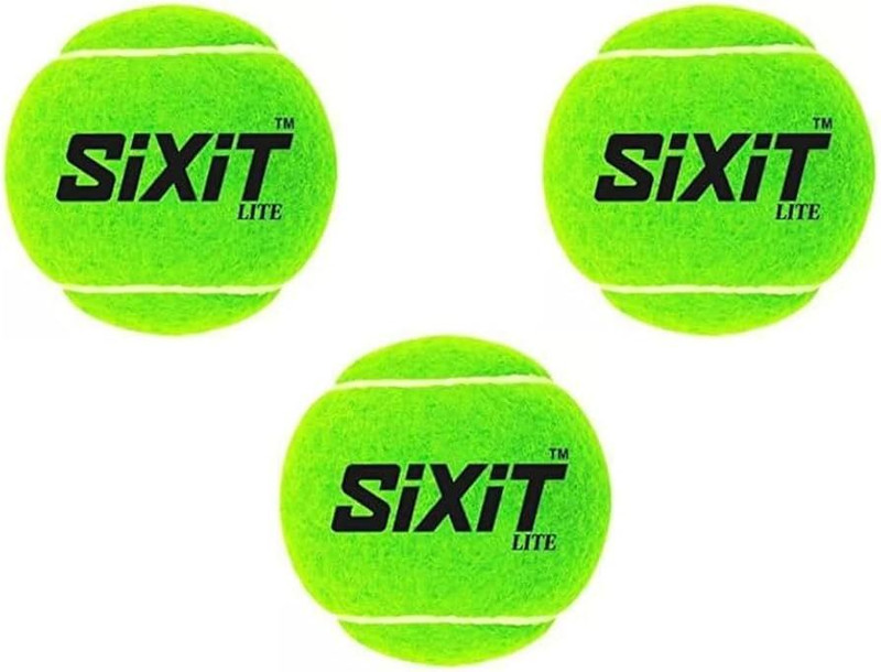 sixit Light Weight Green Tennis Ball for Cricket Tournament and Tranning Cricket Tennis Ball(Standard, Pack of 3, Green)