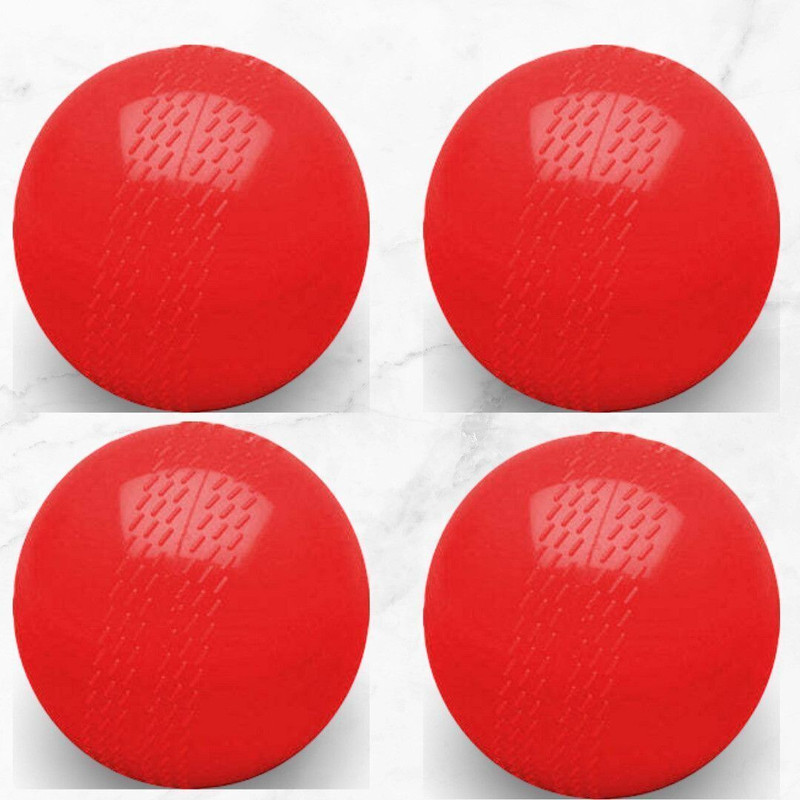 YMD Cricket Hard Plastic Ball 50 Gram Perfect for Cricket Plastic Cricket Training Ball(Standard, Pack of 4, Red)