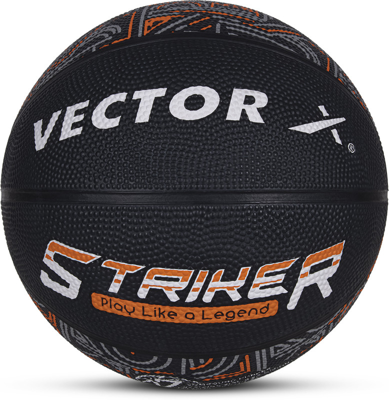 VECTOR X Striker Rubber Moulded High Grain Textured Surface Ideal For Kids & Adults Basketball - Size: 7(Standard, Pack of 1, Orange)