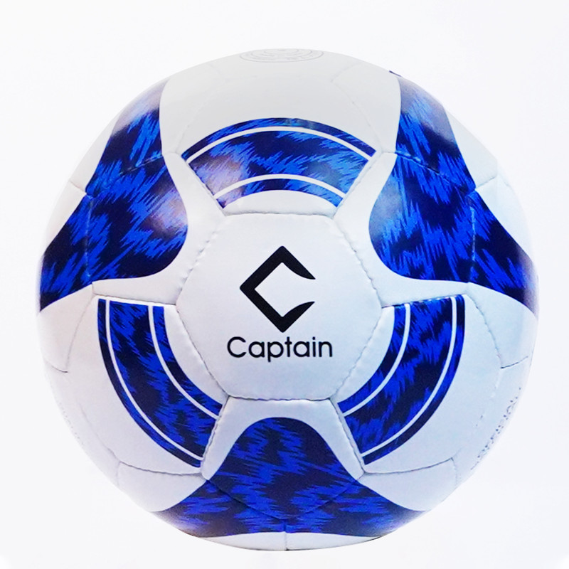 CAPTAIN Premier 5 Size Football Hand Stitched For Artificial Turf,Grass Court,Hard court Football - Size: 5(Standard, Pack of 1, White, Blue)