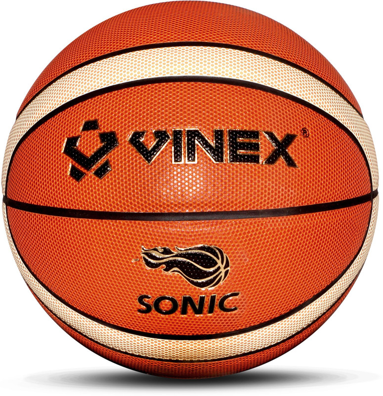 VINEX Sonic Basketball Pasted Ball with PU Surface, Butyl Bladder & Nylon Winding Basketball - Size: 7(Standard, Pack of 1)