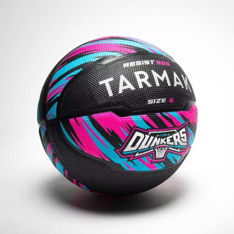 KRISSDIL KIPSTA Durable Outdoor Training Ball, High Grip, Pink & Black Design Basketball - Size: 6(Standard, Pack of 1, Black, Pink)