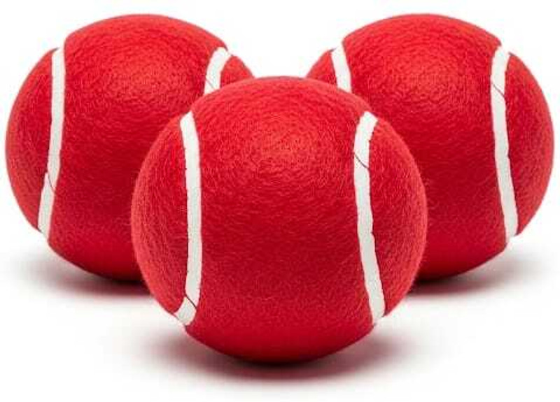 KR Tennis Ball red Color, Tennis Training Balls, Rubber Ball Tennis Ball(Standard, Pack of 3, Red)