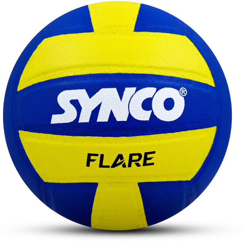 SYNCO Super Spike Volleyball - Size: 4(Standard, Pack of 1, Yellow, Blue)