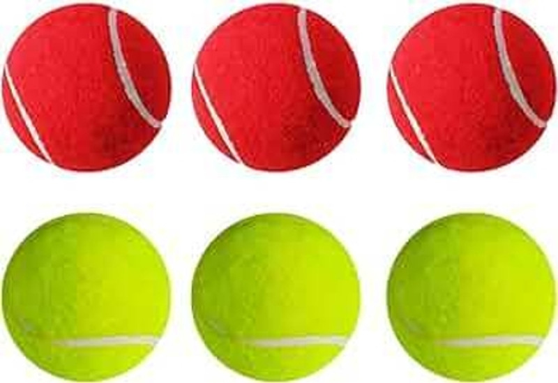 Pga Heavy-Duty Cricket Tennis Ball (Pack of 6, Red & Yellow) Cricket Tennis Ball(Standard, Pack of 6, Yellow, Red)