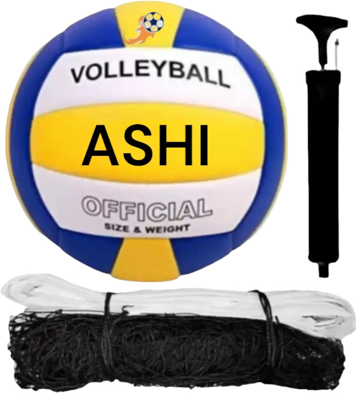 ASHI ENTERPRISES Super volleyball with nylon net best quality Volleyball - Size: 5(Standard, Pack of 2)