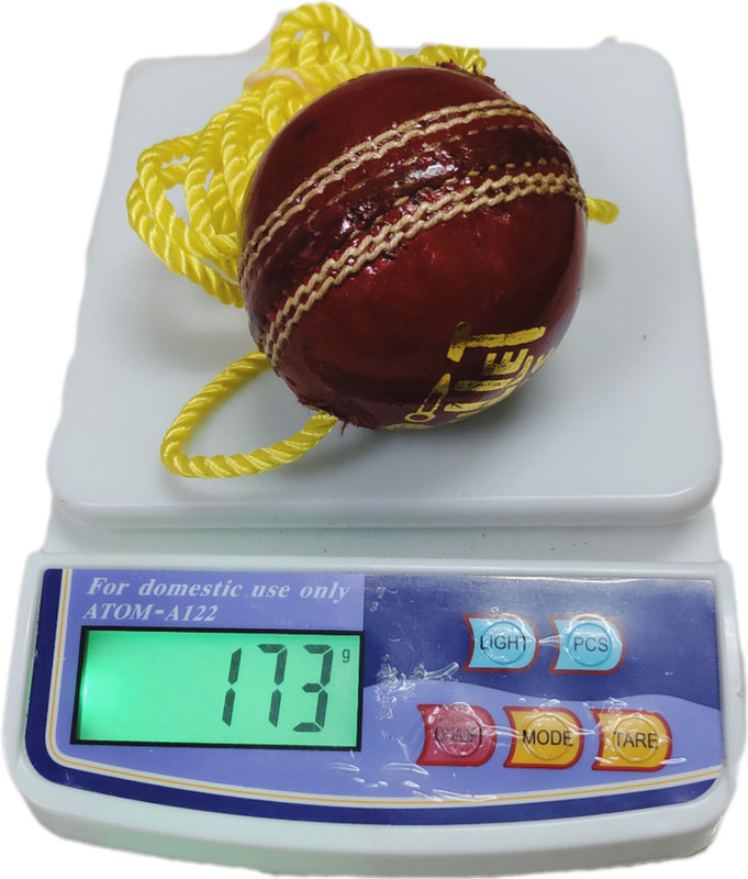 90 Degree Hanging Cricket Season Leather Ball for Practice for Wooden Bat Stroke Cricket Leather Ball(Standard, Pack of 1, Red)