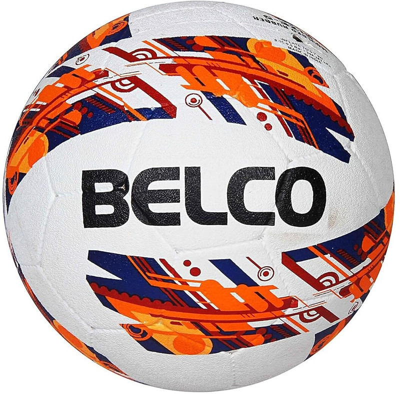 BELCO Sports Cyclone Rubber Moulded Football - Size: 5(Standard, Pack of 1, Red)