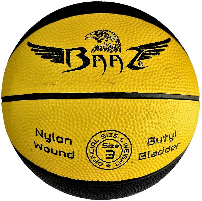 BAAZ Basket Ball Basketball - Size: 3(Kids, Pack of 1, Yellow, Black)
