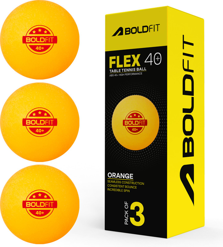 BOLDFIT Table Tennis Balls 3 Star 40+ Combo Abs Tt Balls Ping Pong Ball For Kids & Adult Table Tennis Ball(Standard, Pack of 3, Orange)