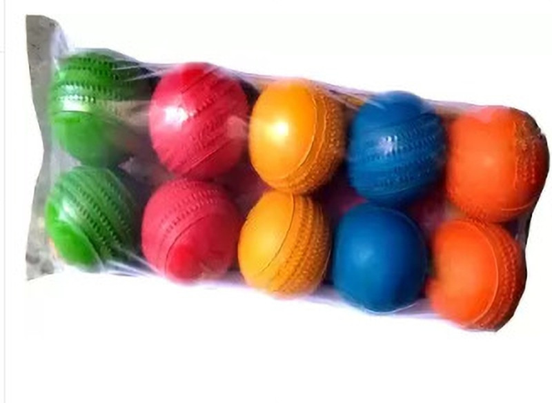 Nicktraders Rubber cricket ball Cricket Rubber Ball(Standard, Pack of 10, Multicolor)