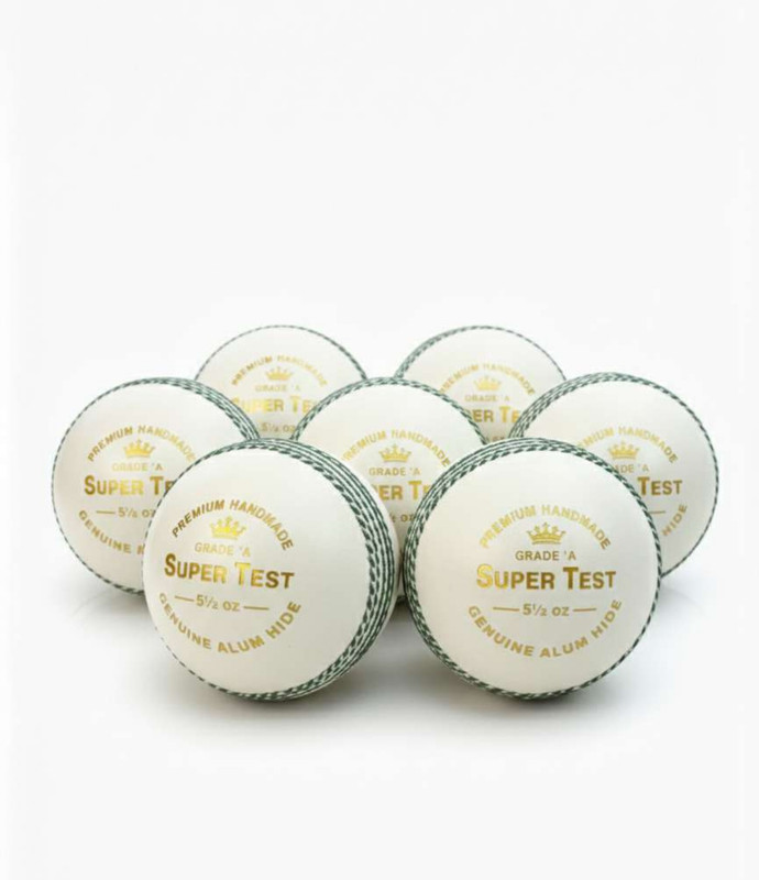Drakon Sports Drakon Premium Leather Cricket Balls Super Test White 6 Tara Pack of 6 Cricket Leather Ball(Standard, Pack of 6, White)