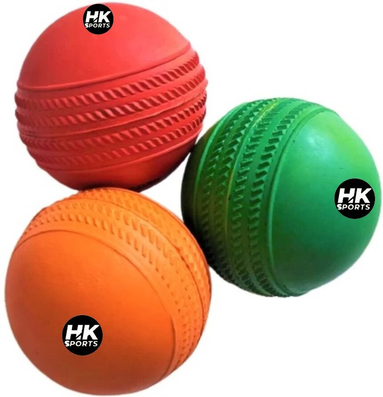 HK Sports Jumper Ball || Stumper Ball for Cricket Cricket Rubber Ball(Standard, Pack of 10, Multicolor)