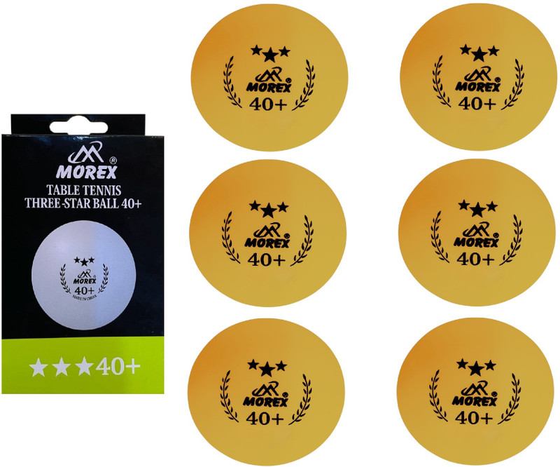 THE MORNING PLAY MOREX 40+ Table Tennis Balls, High Performance 3-Star ABS, for Professional Table Tennis Ball(Standard, Pack of 6, Orange, White)
