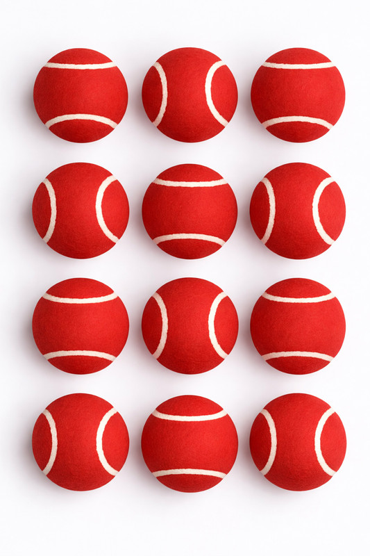 VSM Red Tennis Rubber Tennis Ball For Beginner And Training Tennis Ball(Standard, Pack of 12, Red)