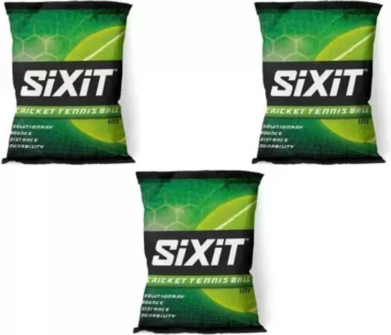 OfferNest Premium Sixit Cricket Tennis Balls - Pack of 3 | Rubber, Perfect for Practice Cricket Tennis Ball(Standard, Pack of 3, Green)