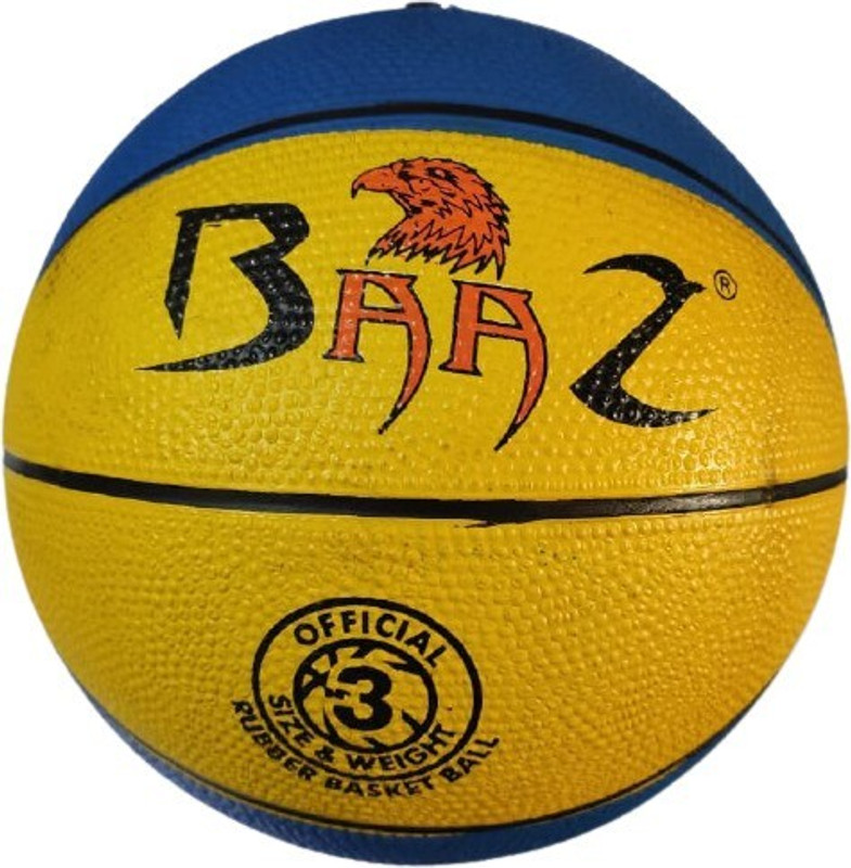 HK Sports Junior's Yellow Blue Basketball Basketball - Size: 3(Kids, Pack of 1)