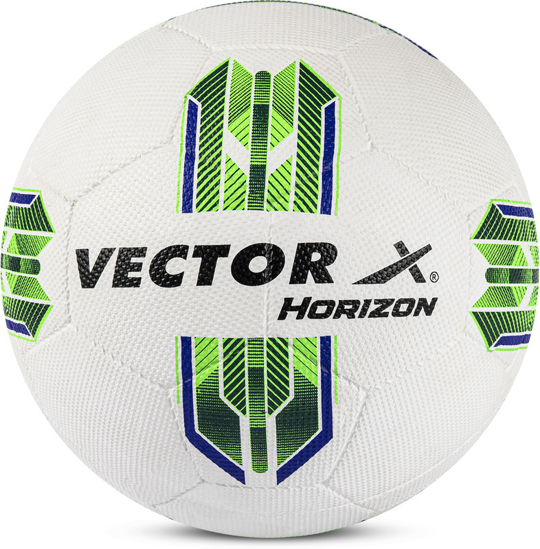 VECTOR X Horizon Rubber Moulded Textured Surface for Better Grip Soccer Ball Football - Size: 5(Standard, Pack of 1, White)