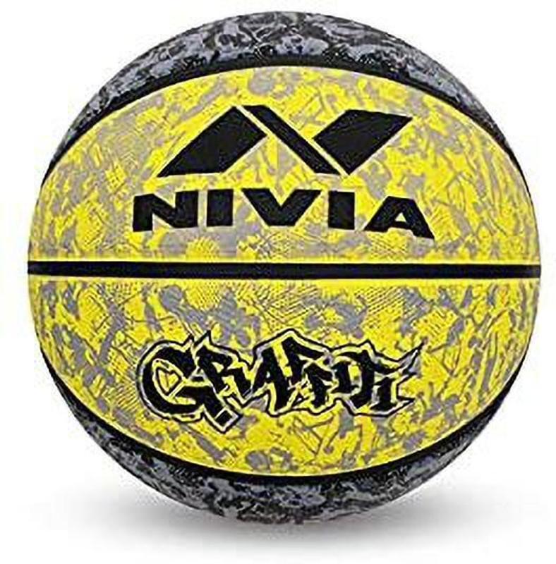 NIVIA Graffiti Rubber Moulded Ball Size-7, Multi Color Basketball - Size: 7(Standard, Pack of 1)