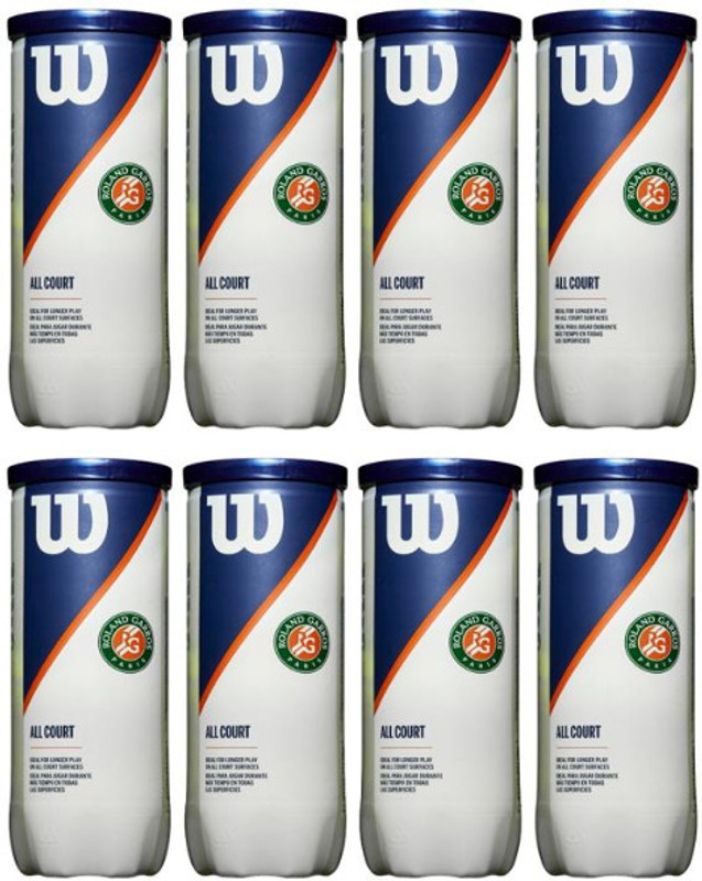 WILSON WRT126400 ROLAND GARROS ALL 4 Can Tennis Ball(Standard, Pack of 12)