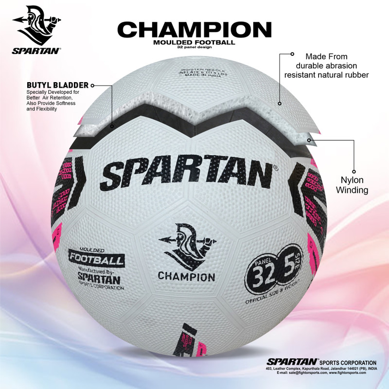 SPARTAN Spirit CHAMPION Rubber Moulded Football - Size: 5(Standard, Pack of 1)