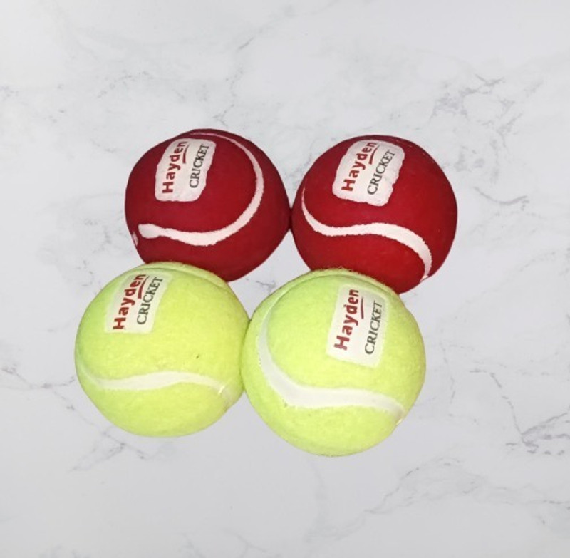 Dinetic Cricket Teniss Ball Red 2PC Or Green 2 PC Color (Pack of 4) Hayden Tennis Ball(Standard, Pack of 4, Multicolor)