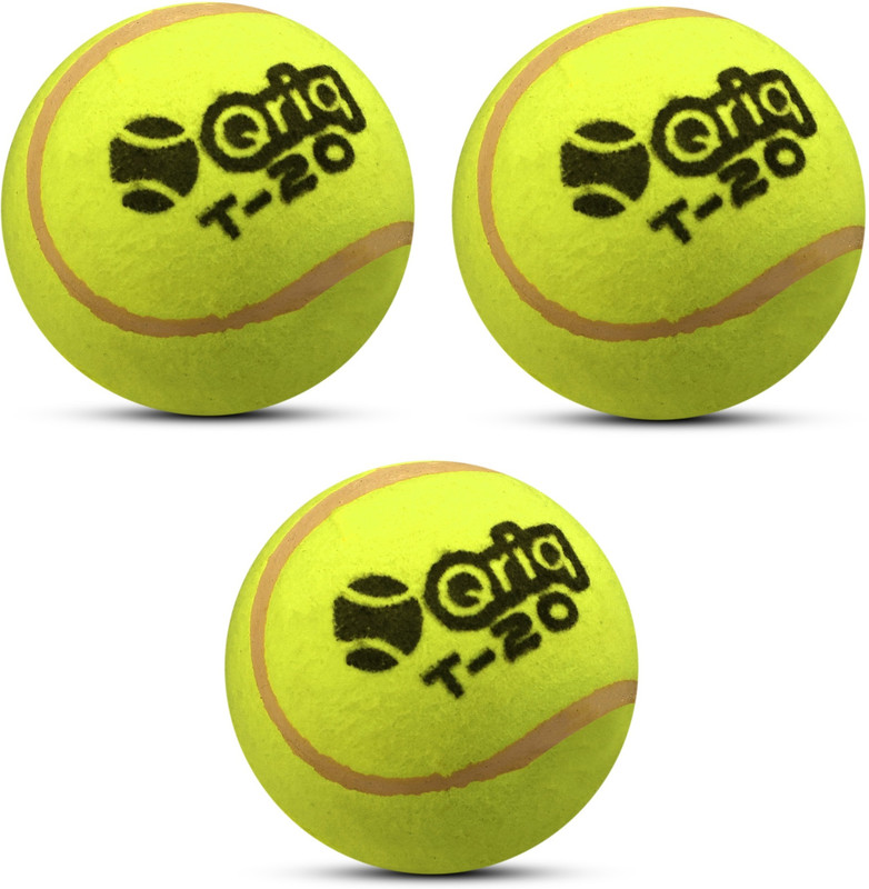 Qriq Rubber Tennis Cricket Ball Light Weight High Bounce Tennis Ball(Standard, Pack of 3, Green)