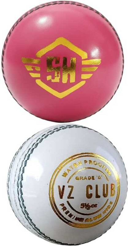 SNEHA handicraft Cricket, Leather Practice Ball Set White and Pink 2 Peice Ball Cricket Leather Ball(Standard, Pack of 2)