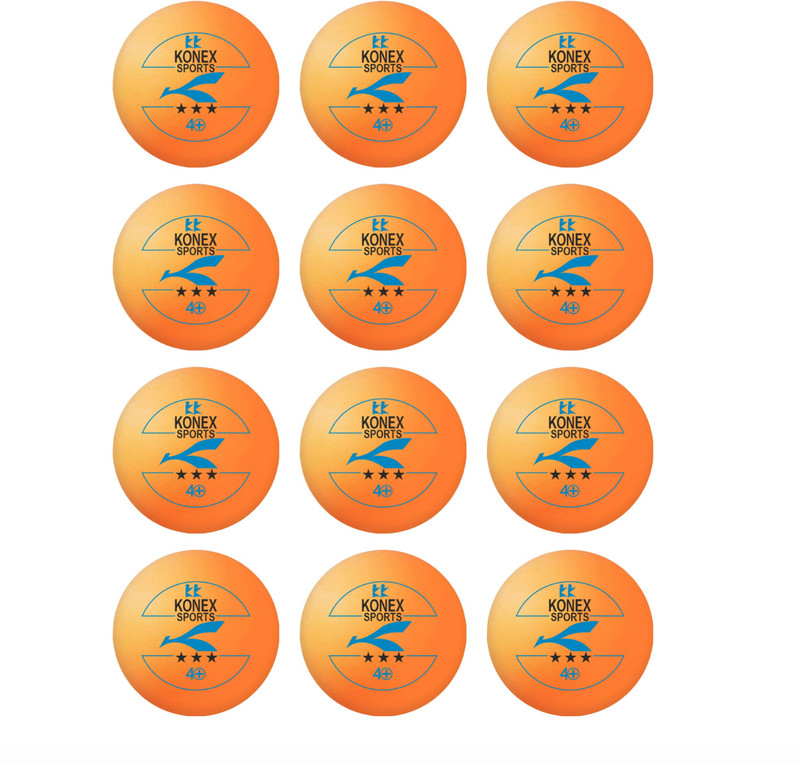 KKonex 3 Star Ping Pong Standard Orange Table Tennis Ball(Standard, Pack of 12)