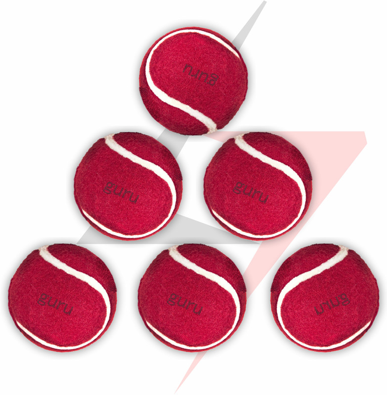 Lyzoo Guru Heavy weight Cricket Tennis Ball All age Group RED Tennis Ball(Standard, Pack of 6, Red)