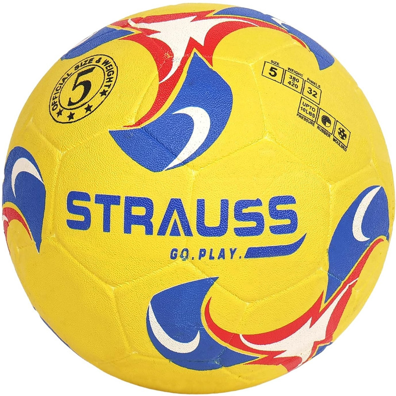 Strauss Goal Football Size 5 |Foot Ball for Indoor & Outdoor Games for Kids & Adults Football - Size: 5(Standard, Pack of 1, Yellow)