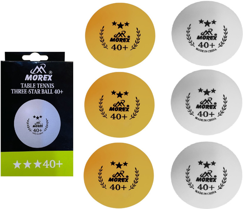 THE MORNING PLAY MOREX 40+ Table Tennis Balls, High Performance 3-Star ABS, for Professional Table Tennis Ball(Standard, Pack of 12, White)