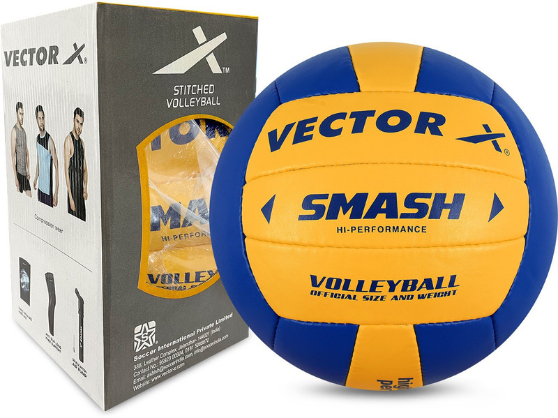 VECTOR X SMASH-VOLLEY-BLUE-YLW-18P Volleyball - Size: 4(Standard, Pack of 1, Blue, Yellow)