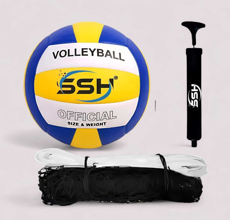 ASHI ENTERPRISES Classic Volleball Combo Set Volleyball - Size: 5(Standard, Pack of 1, Yellow)