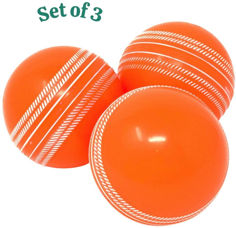 Msons Synthetic Rubber i10 Cricket Wind Ball (120 Gms Each) For Indoor & Outdoor Cricket Synthetic Ball(Standard, Pack of 3, Orange, Multicolor)