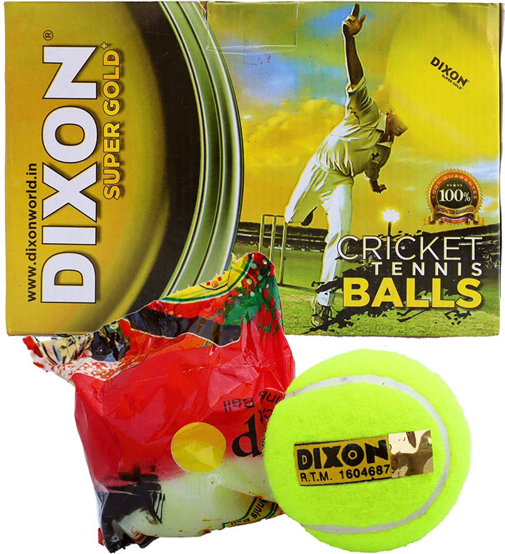 DIXON Super Gold Light Cricket Tennis Balls to Play Indoor/Outdoor - Standard Size Cricket Tennis Ball(Standard, Pack of 12, Yellow)
