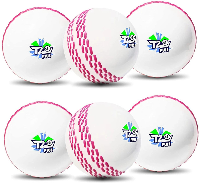 Jaspo T-20 Plus Practice Ball/Wind for - Indoor & Outdoor Street & Beach Cricket Synthetic Ball(Standard, Pack of 6, White)