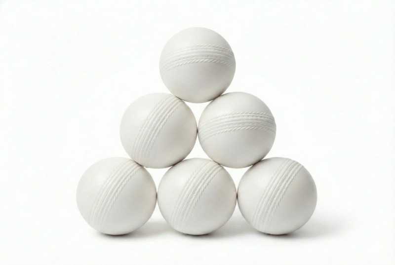 County 80 Gram White Plastic Balls Cricket Training Ball(Standard, Pack of 6, White)